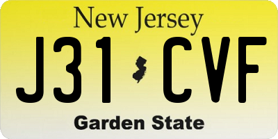 NJ license plate J31CVF
