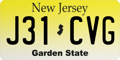 NJ license plate J31CVG