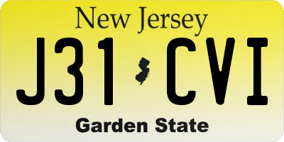 NJ license plate J31CVI