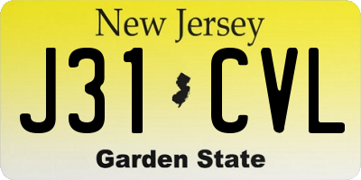 NJ license plate J31CVL