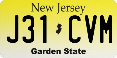 NJ license plate J31CVM