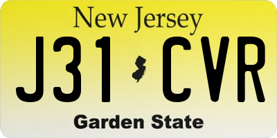 NJ license plate J31CVR