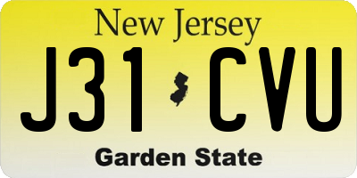 NJ license plate J31CVU