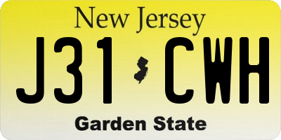 NJ license plate J31CWH