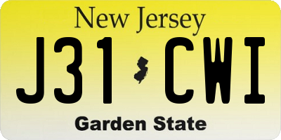NJ license plate J31CWI