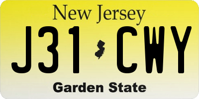 NJ license plate J31CWY