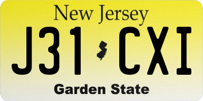 NJ license plate J31CXI
