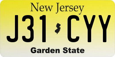 NJ license plate J31CYY
