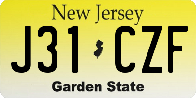 NJ license plate J31CZF