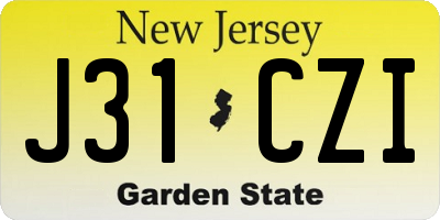 NJ license plate J31CZI