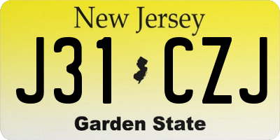 NJ license plate J31CZJ