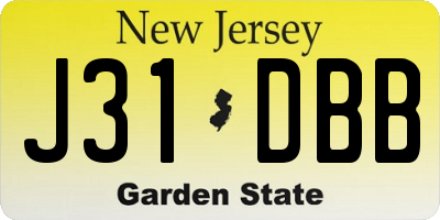 NJ license plate J31DBB