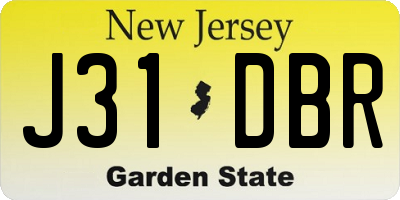 NJ license plate J31DBR