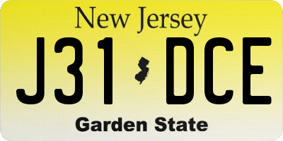 NJ license plate J31DCE