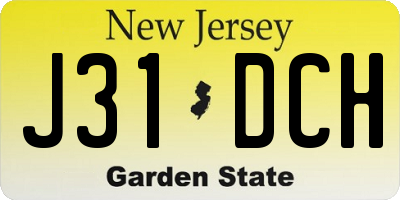 NJ license plate J31DCH