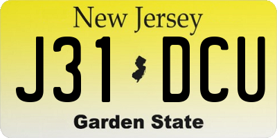 NJ license plate J31DCU