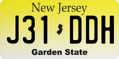NJ license plate J31DDH