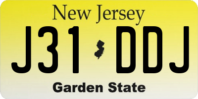 NJ license plate J31DDJ