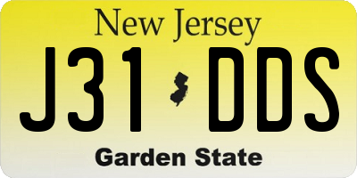 NJ license plate J31DDS