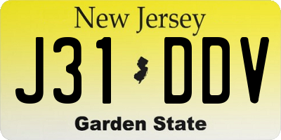 NJ license plate J31DDV