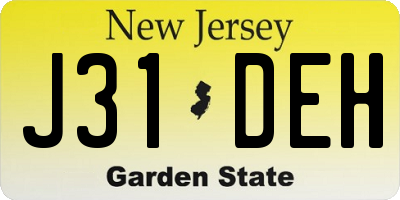 NJ license plate J31DEH