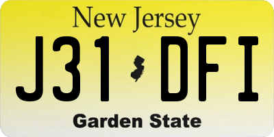 NJ license plate J31DFI