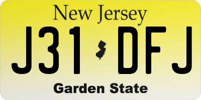 NJ license plate J31DFJ