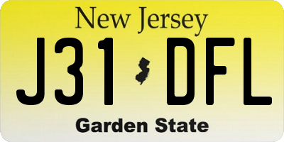 NJ license plate J31DFL