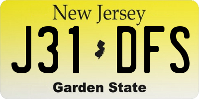 NJ license plate J31DFS