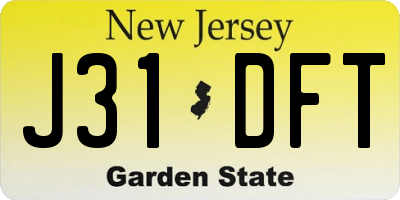 NJ license plate J31DFT