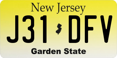 NJ license plate J31DFV