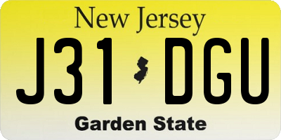 NJ license plate J31DGU