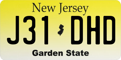 NJ license plate J31DHD