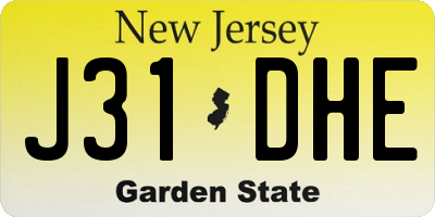 NJ license plate J31DHE