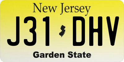 NJ license plate J31DHV