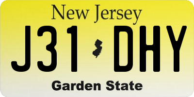 NJ license plate J31DHY