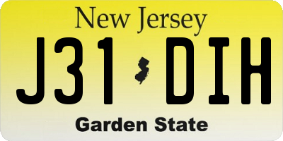NJ license plate J31DIH