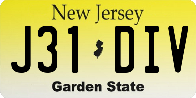 NJ license plate J31DIV