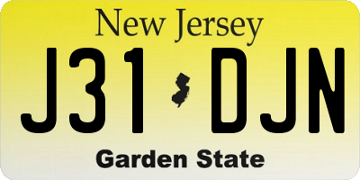 NJ license plate J31DJN