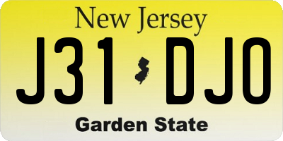 NJ license plate J31DJO