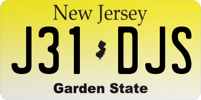 NJ license plate J31DJS
