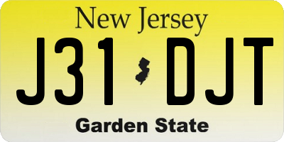 NJ license plate J31DJT