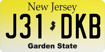 NJ license plate J31DKB