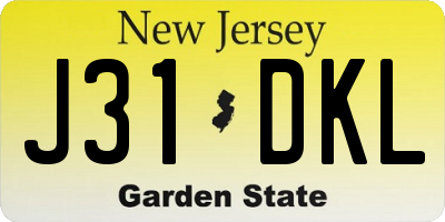 NJ license plate J31DKL