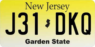 NJ license plate J31DKQ