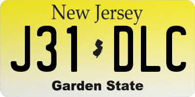 NJ license plate J31DLC