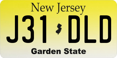 NJ license plate J31DLD