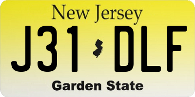 NJ license plate J31DLF