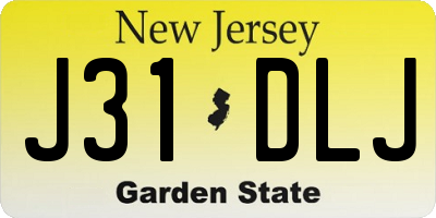 NJ license plate J31DLJ