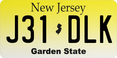 NJ license plate J31DLK